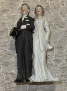 Antique Art Deco 1920s GERMANY Bisque Bride & Groom Wedding Cake Topper - Picture 1 of 6