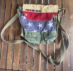 TigerBear Republik Vintage U.S. Surplus Backpack Overnight Bag American Flag - Picture 1 of 6