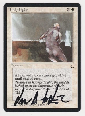 Signed Holy Light NM The Dark Artist Drew Tucker 1994 WOTC MTG Magic Vintage EDH - Image 1 of 2