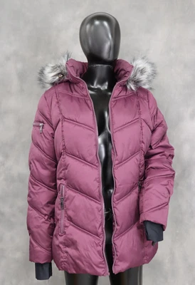 Nautica Women's Midweight Puffer Jacket with Faux Fur Trim, Purple Size XL - Image 1 of 4