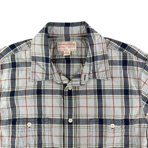 Camisa Filson Para Hombre Grande Abotonada Azul Cambray Tartán Cuadros Índigo Lavado - Imagen 1 de 8