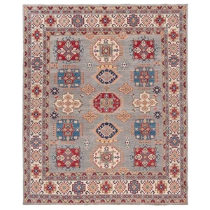 Alfombra oriental kazaja 297x248 cm anudada a mano lana Carpet Rug nueva gris - Imagen 1 de 13