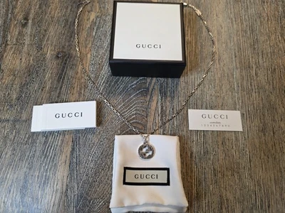 Collar Colgante Gucci Entrelazado Plata 925 Excelente Estado Foto 1 de 4