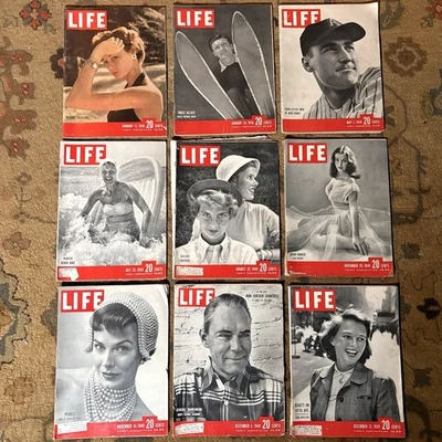 1949 Life Magazine Vintage Lot 9 Issues 1940’s Old Post-WWII Ads Christmas Coke - Image 1 of 4