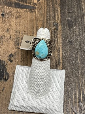 Barse Enchanted Teardrop Ring-Turquoise -Bronze- 5- NWT - Image 1 of 4