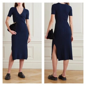 FRAME Twist Front Knit Ribbed Midi Sweater Dress - Bild 1 von 7