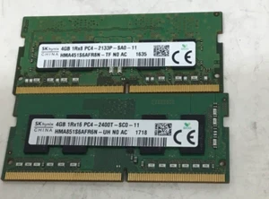 LOT OF 2 HYNIX HMA451S6AFR8N-TF LAPTOP MEMORY 4GB 1RX8 PC4-2133P-SA0 W7-1(15) - Picture 1 of 2