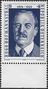 1974 Austria Sg 1695 Birth Centenary of Hugo Hofmannsthal Unmounted Mint - Picture 1 of 2