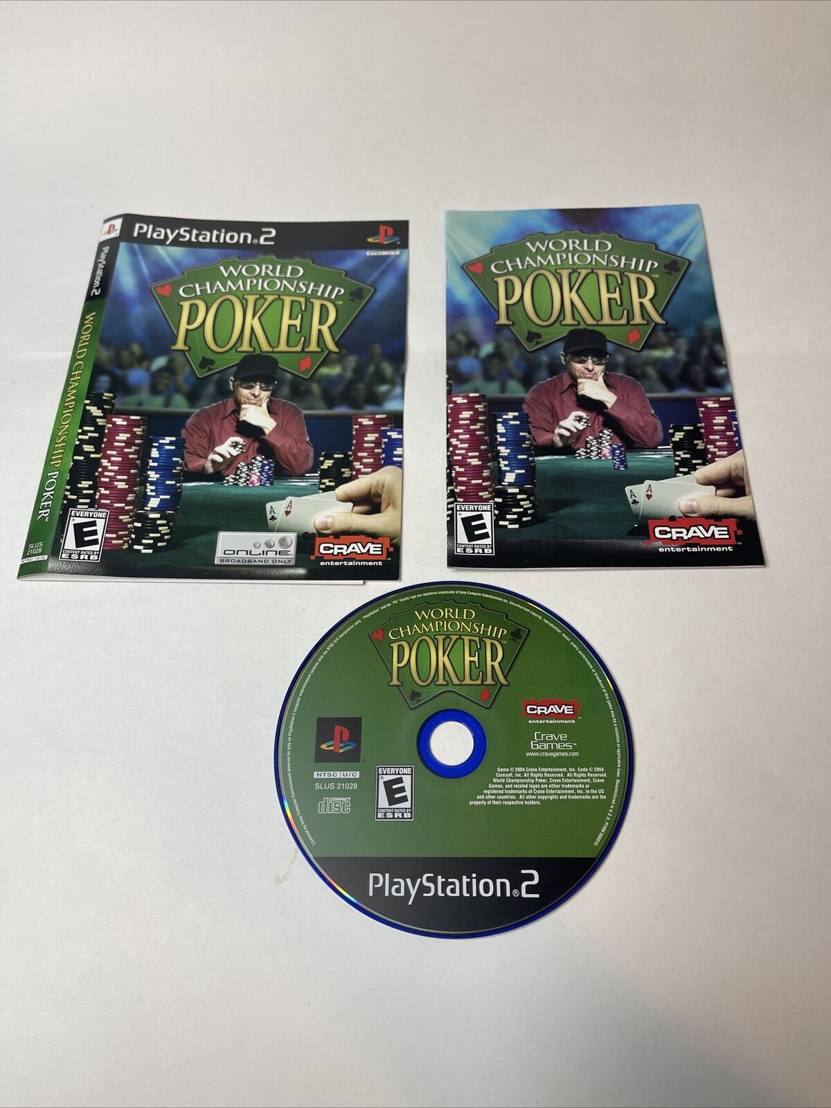 World Championship Poker (Sony PlayStation 2, 2004) Disc Manual Case Art TESTED