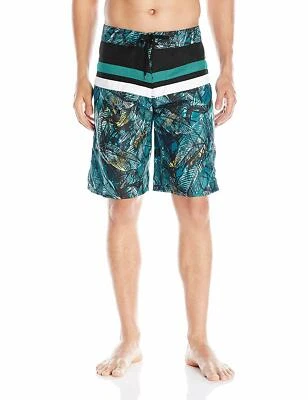 Boardshort Burnside Time Out para hombre, verde tropical, 36 Foto 1 de 3