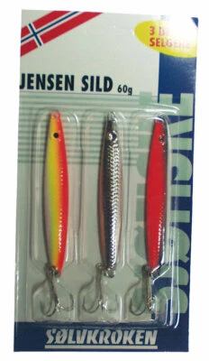 SOLVKROKEN Jensen Sild 3-er-Pack, Blinker, von 25g - 60g Pilker-Set Meerforelle - Bild 1 von 4