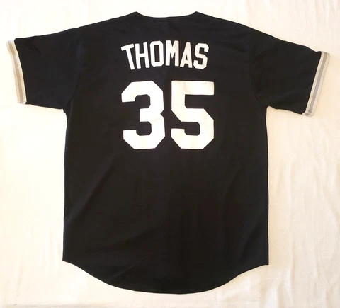 Chicago White Sox - Thomas #35 - Men's Black Stitched Baseball Jersey. Sz. Large Cover