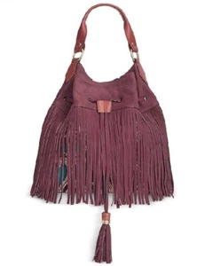 Bolso hobo Sam Edelman Tyra con flecos de vino de Oporto $278 - Imagen 1 de 12