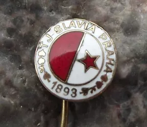 Antique TJ Slavia Prague Praha 1893 Football Soccer Club Fan Pin Badge - Picture 1 of 2