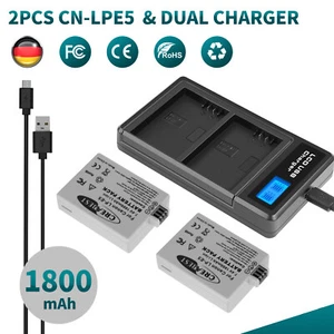 2× LP-E5 Akku Batterie Für Canon EOS Rebel XSi XS T1i 450D 500D + Dual Ladegerät - Bild 1 von 12