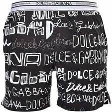 Dolce & Gabbana Allover Logo Print Men's Lounge Shorts, Black