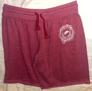 WOMEN'S NCAA RED RAZORBACK ARKANSAS SHORTS L/G COTTON BLEND pre-owned - Picture 1 of 6