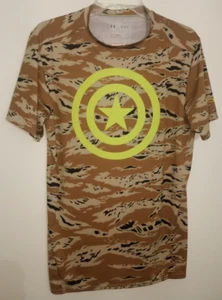 😃Under Armour Captain America Compression CAMO Boy's T-Shirt XL  PRISTINE - Picture 1 of 8