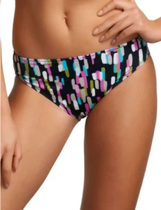 Fantasie St Lucia Mid Rise Bikini Briefs Bottoms Black Prism UK 14 Large 5695 - Imagen 1 de 1