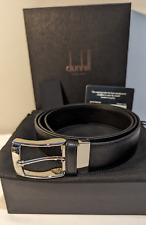 DUNHILL CADOGAN & SMOOTH LEATHER BELT WITH LEATHER KEEPER  35MM-SIZE UP TO 42
