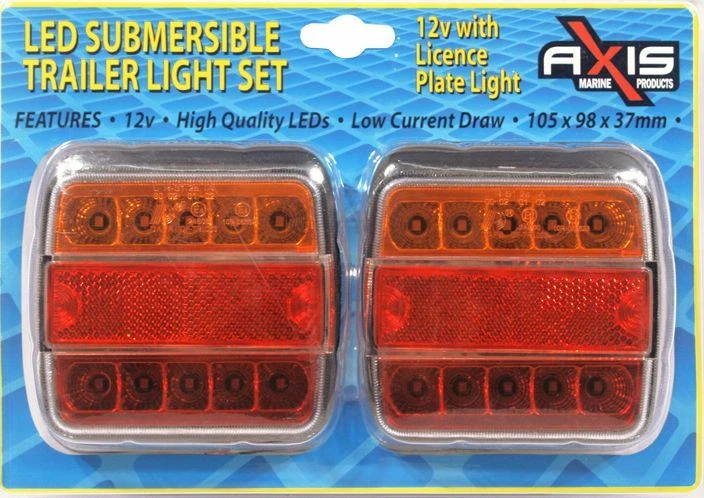 Axis LED Submersible Trailer Light Set - Pair 12 Volt RWB6538 ECE Approved