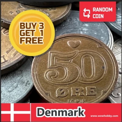 Moeda Dinamarca | 1 moeda dinamarquesa antiga colecionável aleatória para coleta de moedas - Imagem 1 de 4