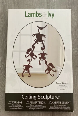 Lambs & Ivy Ceiling Sculpture Brown Monkey Unused Hanging Nursery Decor - Image 1 of 3