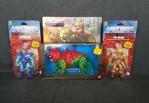 He-Man, Skeletor, and Battle Cat Action Figures Retro Play New in Box - Picture 1 of 4