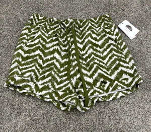 Anthropologie Daily Practice Womens Shorts Small Chevron Green Cinch Waist Q3 - Picture 1 of 7
