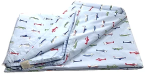 Pottery Barn Kids Sheet Queen Flat Blue w/ Airplanes 100% Cotton - Picture 1 of 11
