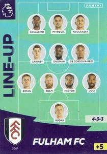 Panini Adrenalyn XL Premier League 2020/21 No. 369 Fulham Line-Up - Foto 1 di 1