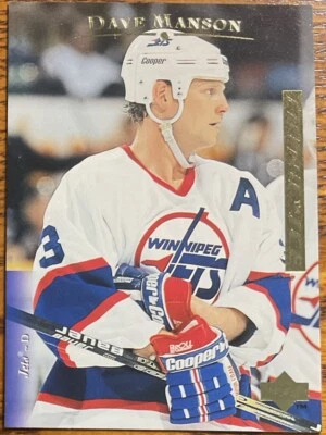 1995-96 Upper Deck Electric Ice Gold RARE Dave Manson #51 Winnipeg Jets - Image 1 of 3