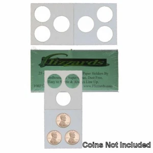 3 agujeros - Penny/Cent Guardhouse 2x2 Mylar/Cartón moneda volteretas, paquete de 25 - Imagen 1 de 3