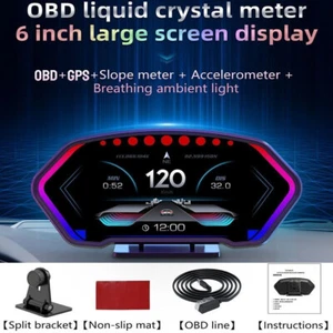 ANCEL P3 Head Up Display Speedometer Slope Meter Tachometer Temp Alarm OBD+GPS - Picture 1 of 18