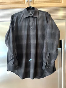 CALVIN KLEIN SHIRT SLIM FIT NON IRON BROWN PLAID /CHECK MENS SZ  16-1/2  (32-33) - Picture 1 of 8