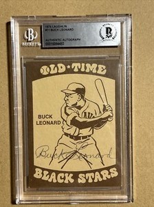 1974 Laughlin Buck Leonard Rookie Signed / Auto. BAS