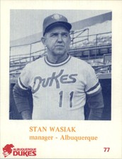 1974 Albuquerque Dukes Caruso #77 Stan Wasiak MG OVERSIZED