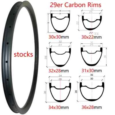 Llantas de carbono 29er MTB llantas de carbono 29er para bicicleta de montaña UD 3K 12K mate brillante Foto 1 de 4