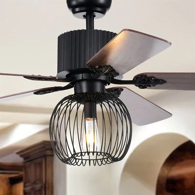 Aguano Black 52-inch Lighted Ceiling Fan (Remote Controlled) - Image 1 of 4