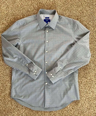 Рубашка на пуговицах мужская Egara Non Iron синяя с длинным рукавом 100% хлопок размер LG - Изображение 1 из 4