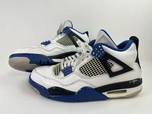 Nike Air Jordan 4 Retro Motorsport Herren Größe 8,5 weiß blau schwarz 308497-117 - Bild 1 von 13