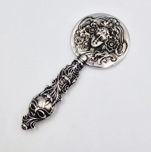 VINTAGE CONTINENTAL STERLINGSILBER KLEINER HANDSPIEGEL um 1970 - Bild 1 von 4