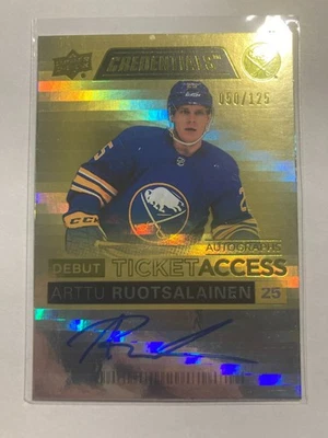2021-22 UD Credentials DTA Auto Yellow #DTAA-AR Arttu Ruotsalainen RC 050/125 - Image 1 of 2