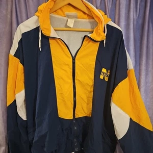 U.S. Naval Academy giacca vintage uomo grande blu oro con cappuccio zip intera blu navy USA - Foto 1 di 8