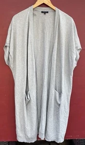 Suéter Lafayette 148 New York XL Gris Algodón Cachemira Tejido Swingy - Imagen 1 de 7
