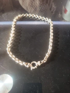 Italian Designer Sterling Silver 925 Round Rope Rolo Link Necklace - Picture 1 of 7