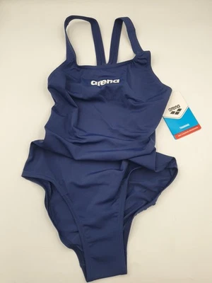 ARENA 26 Training Girl's Racer Back Swimsuit Challenge Solid Blue White age 7-9 - Image 1 of 4