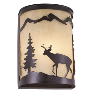 Bryce 1-Light Wall Sconce in Rustic and Flush Style 11 Inch Tall and 8 Inches - Picture 1 of 5