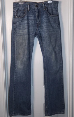 Jeans Levis 527 Para Hombre 32x32 Azul Calce Ajustado Bootcut Medio Lavado Bigotes Foto 1 de 4