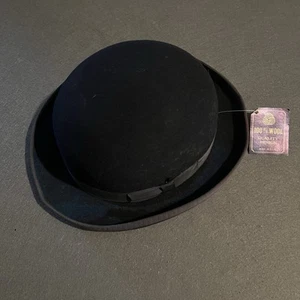 Vintage Dorfman Pacific Bowler Hat Dark Blue Size Large #DP01 - Picture 1 of 12
